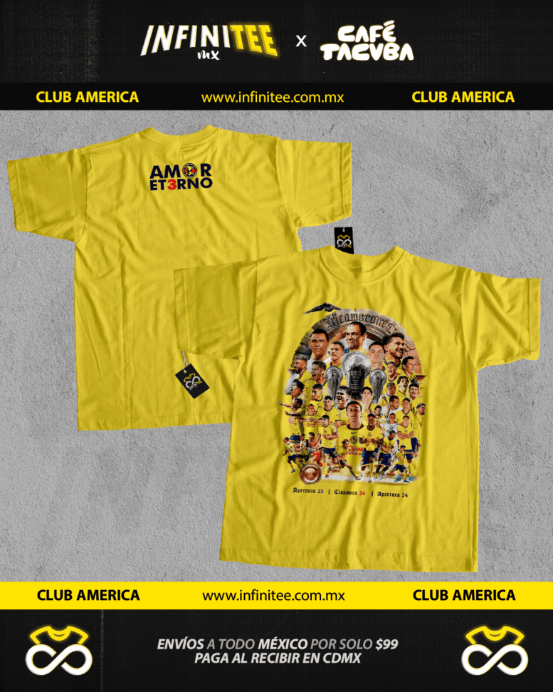 playera club america tricampeonato