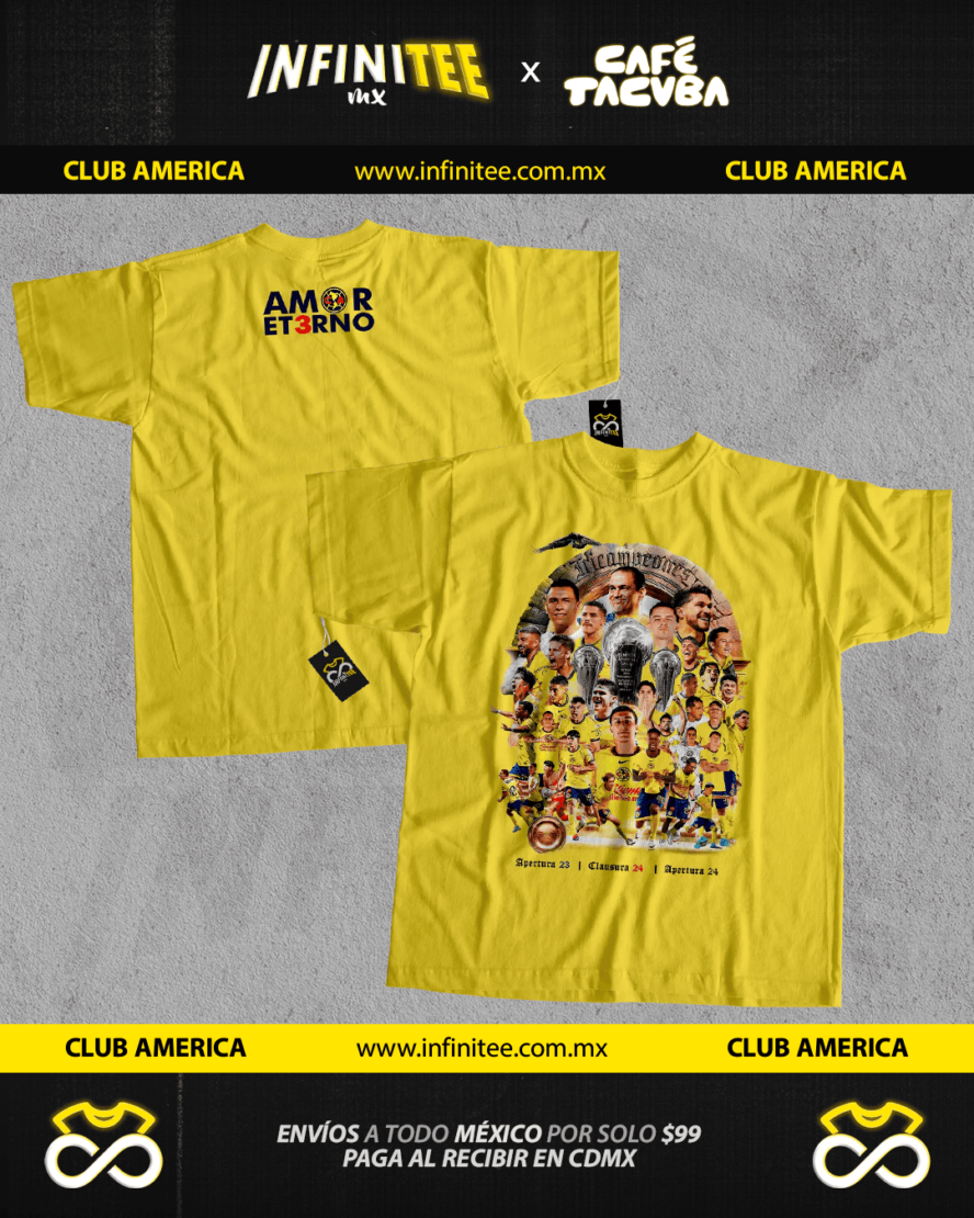 playera club america tricampeonato