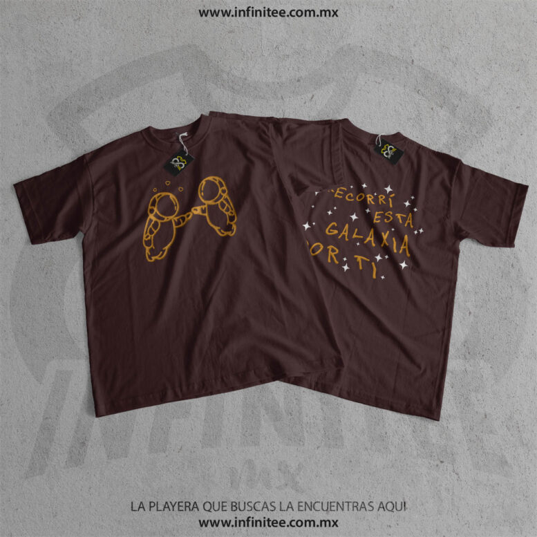 Playera de Ivan cornejo recorri esta galaxia por ti color cafe