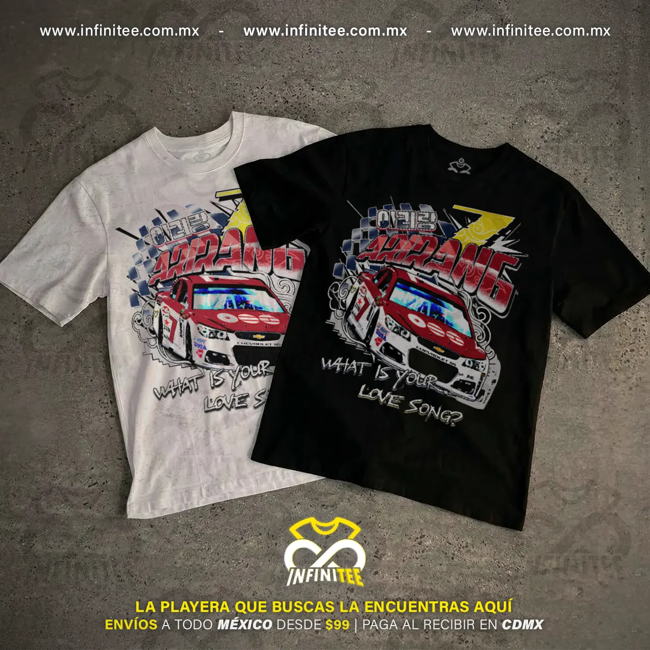 camiseta-BTS-arirang-NASCAR-what-is-your-love-song