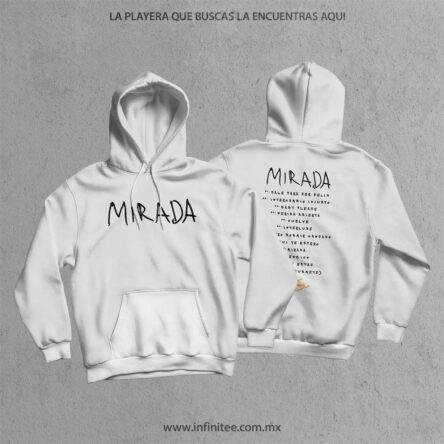 hoodie ivan cornejo MIRADA mexico color blanco