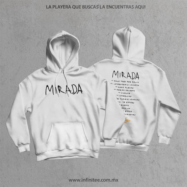 hoodie ivan cornejo MIRADA mexico color blanco