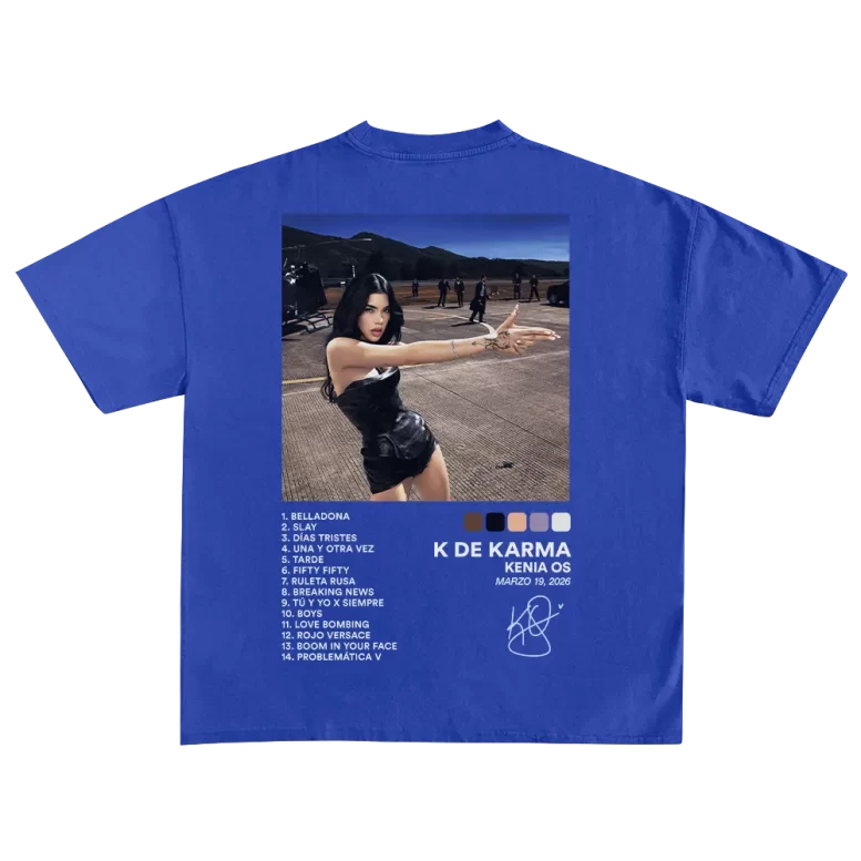 Playera KENIA OS | K de Karma - Álbum AZUL 1 merch- de-kenia-os-k-de-karma-azul