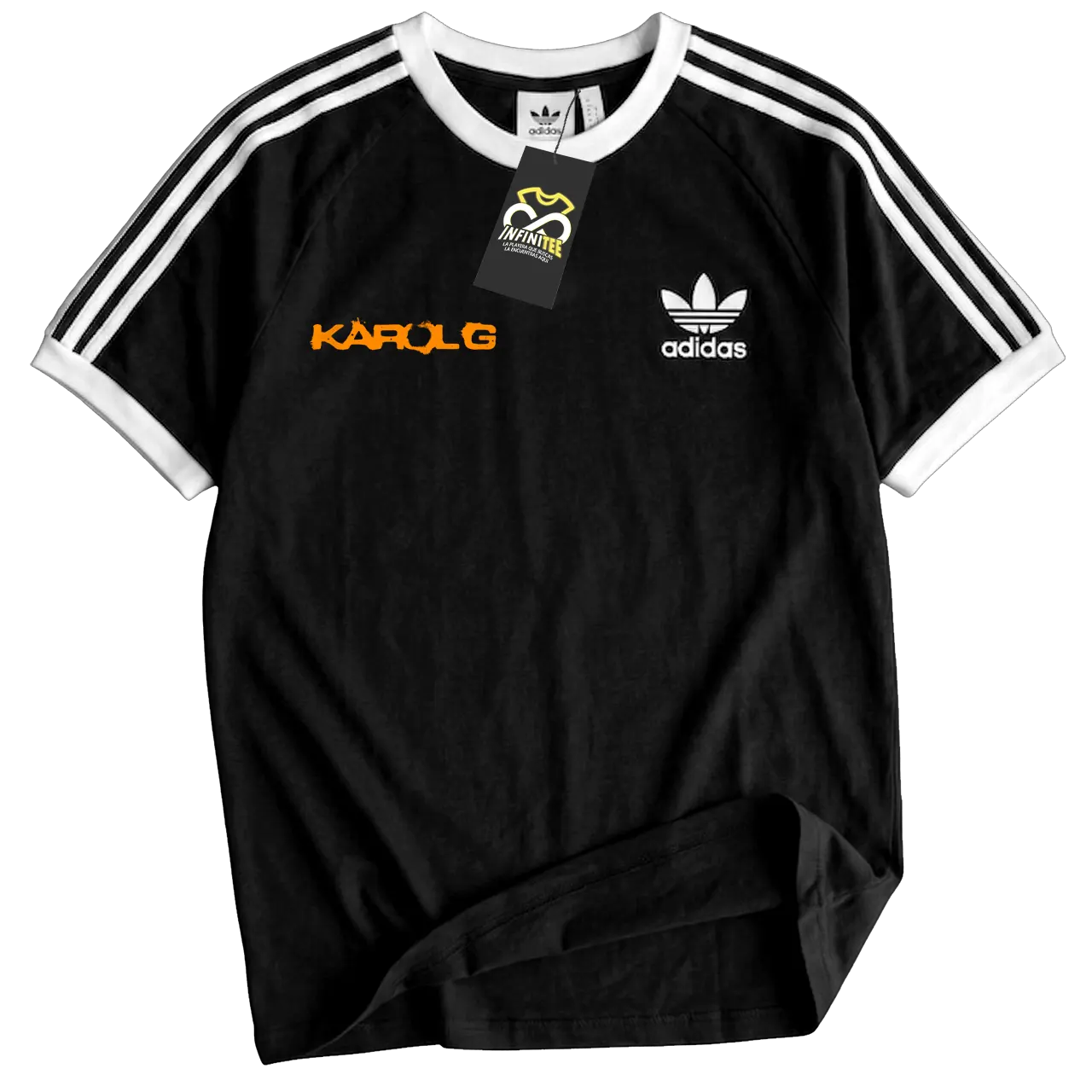 Playera KAROL G con franjas en mangas