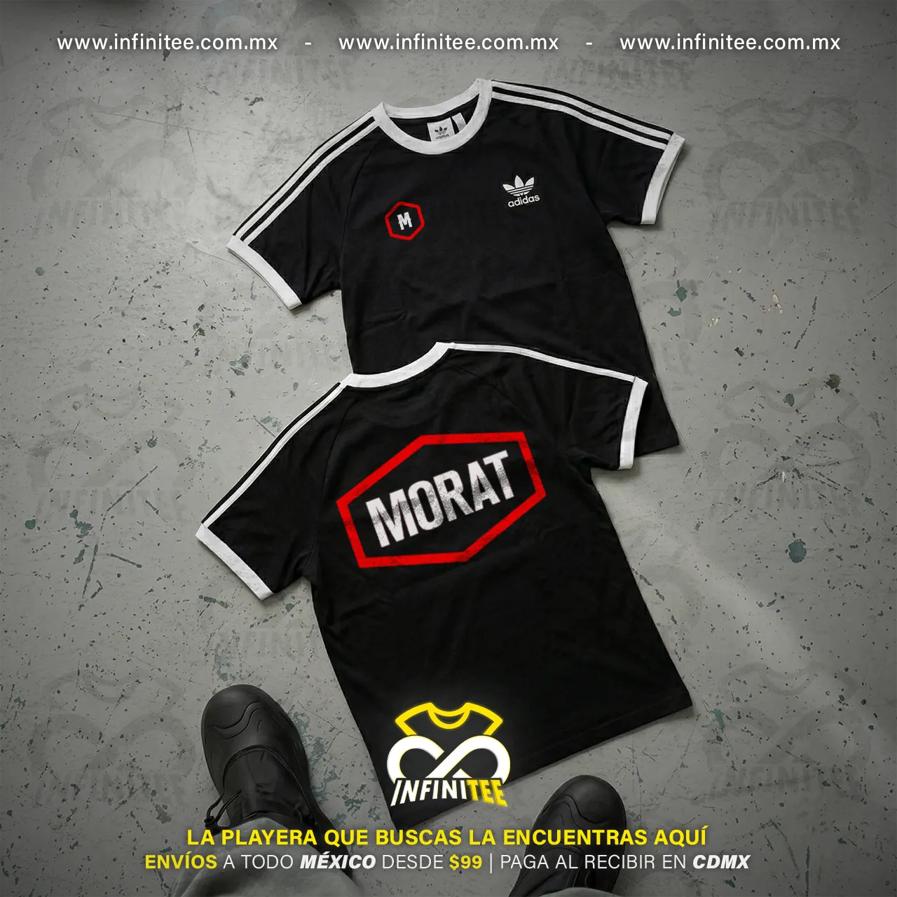 Playera MORAT con franjas en mangas