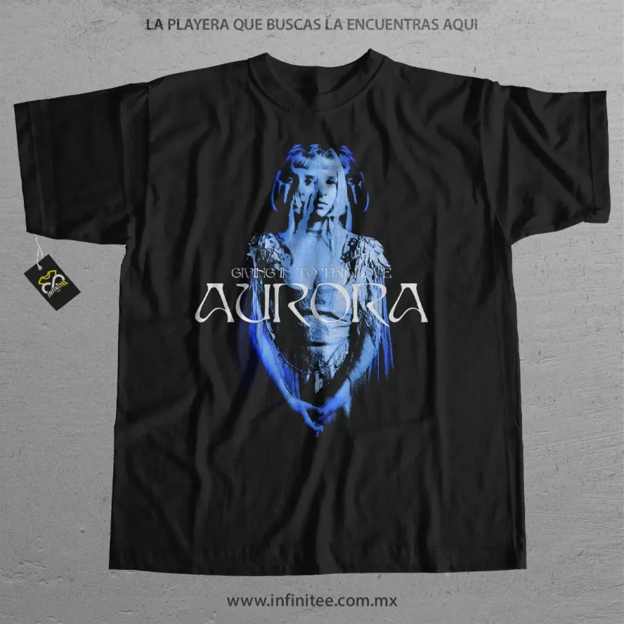 playera aurora giving into the love azul