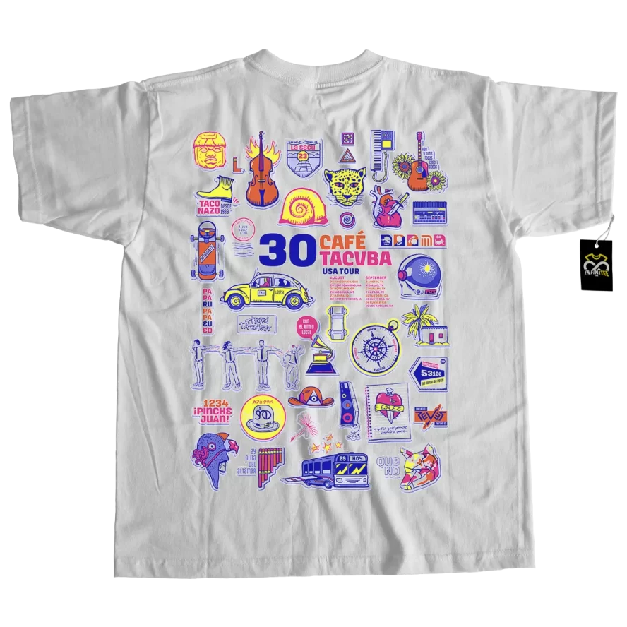 playera cafe tacvba 30 años USA TOUR