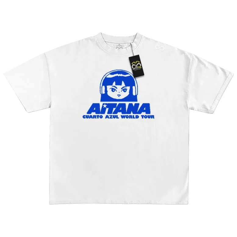 Playera AITANA | Cuarto Azul World Tour 1 playera de aitana merch aitana cuartoazulworldtour blanca