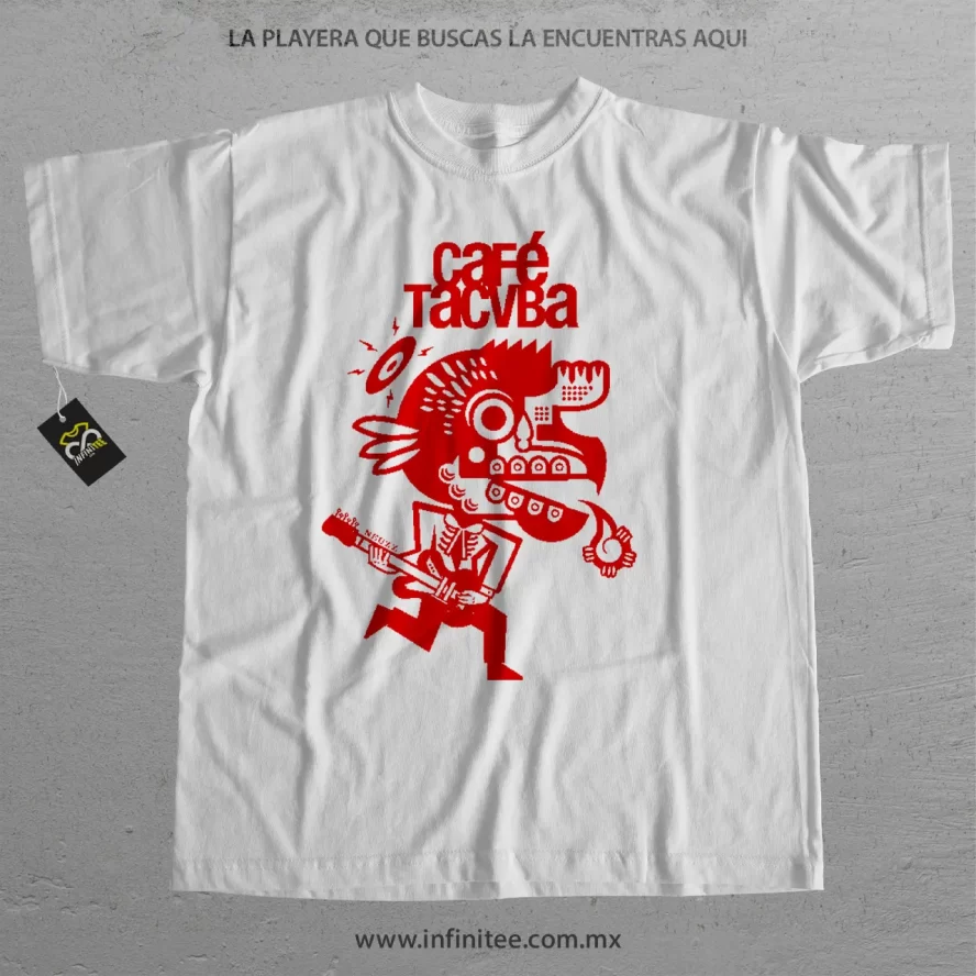 playera logo cafe tacvba roja