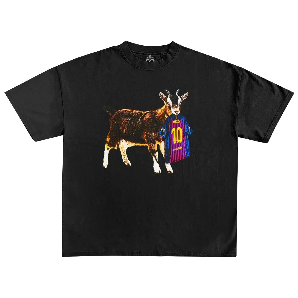 messi Cabra con camiseta de fútbol