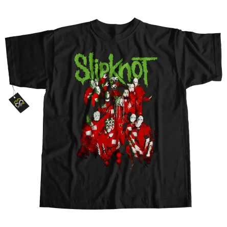 playera slipknot verde y rojo