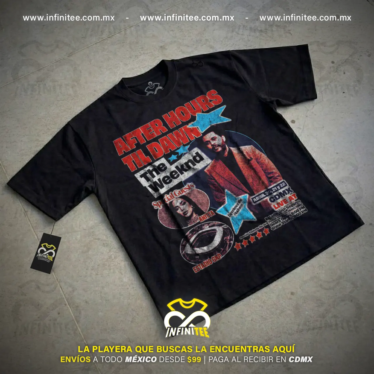 playera-the-weeknd-México-GNP-negra