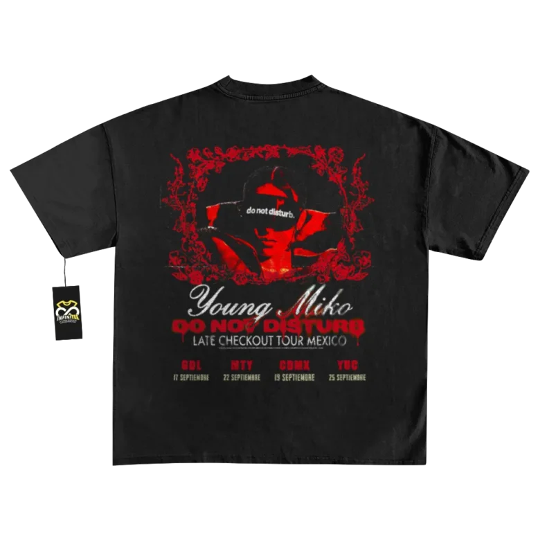 Playera YOUNG MIKO | Late Checkout Tour Mexico 1 playera young miko merch mexico late checkout tour do not disturbed