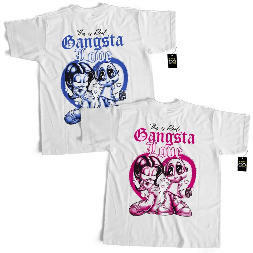 camisetas en pareja real gangsta love