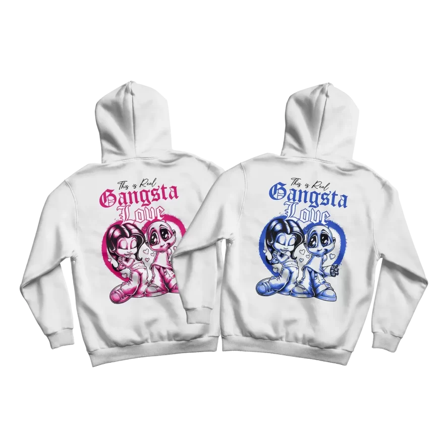 sudadera real gangsta love negra duos