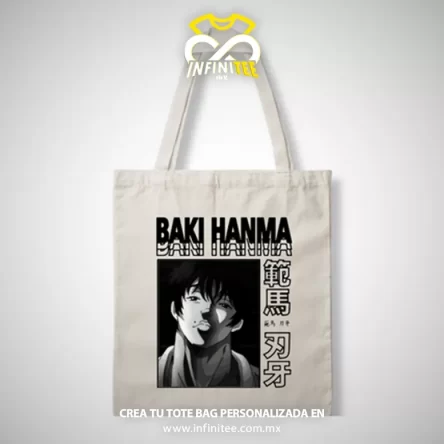 Playera y Frazadas Personalizadas en México 74 tote-bag-baki-hanma